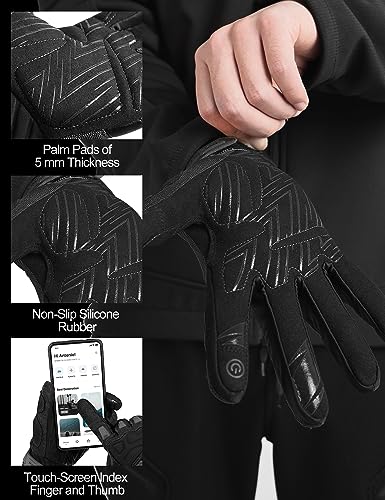 Image of INBIKE Mountain Bike Gloves for Men Knuckle Guard Padded Cycling Gloves | 5mm Shock-Absorbing Palm Padding, MTB, Motocross, Road Cycling, Dirt Biking, Touchscreen Fingers, Anti-Slip Palm