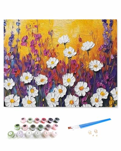 VamJump 数字油絵 手塗り 生花 風景 日光 大自然 静物 アウトドア DIY絵 初心者 時間をつぶす 壁飾り アートクラフト 絵画手芸キッ 絵の具をつける 塗りつぶし掛け 50x50cm