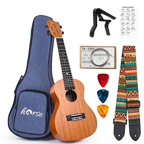 Ukulélé Concert,Horse Ukulele Adultes pour Debutant avec 23 Pouces Housse Confortable Sangle Ukulélé Cordes Capodastre - Les Beatles, Paul McCartney, John Lennon, RIngo Starr, George Harrison Ukulélé Concert,Horse Ukulele Adultes pour Debutant avec 23 Pouces Housse Confortable Sangle Ukulélé Cordes Capodastre