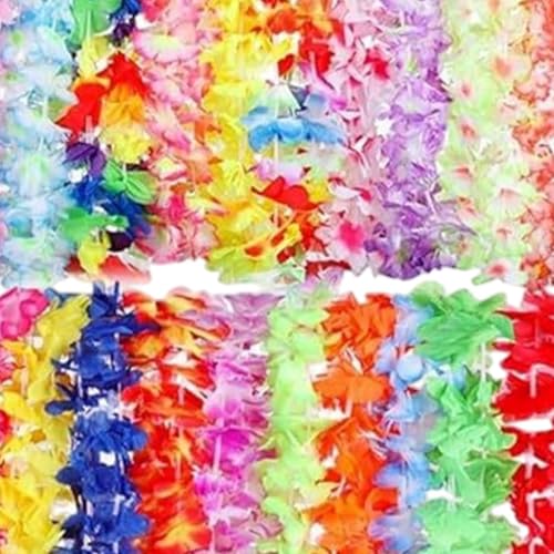 Collares Hawaianos de Flores: Pack de 50 Leis para Fiestas Temáticas 7