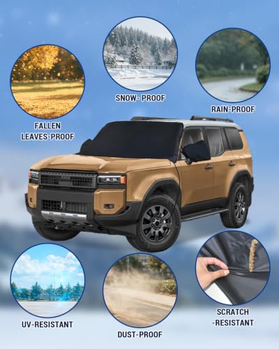 Image of Windshield Cover for Ice and Snow for Ford 2015-2026 2027 F150 250 / F350 F450 Super Crew Cab, XL XLT Limited Raptor Windshield Frost Cover for Truck, Ford F-150 All Weather Protector Accessories