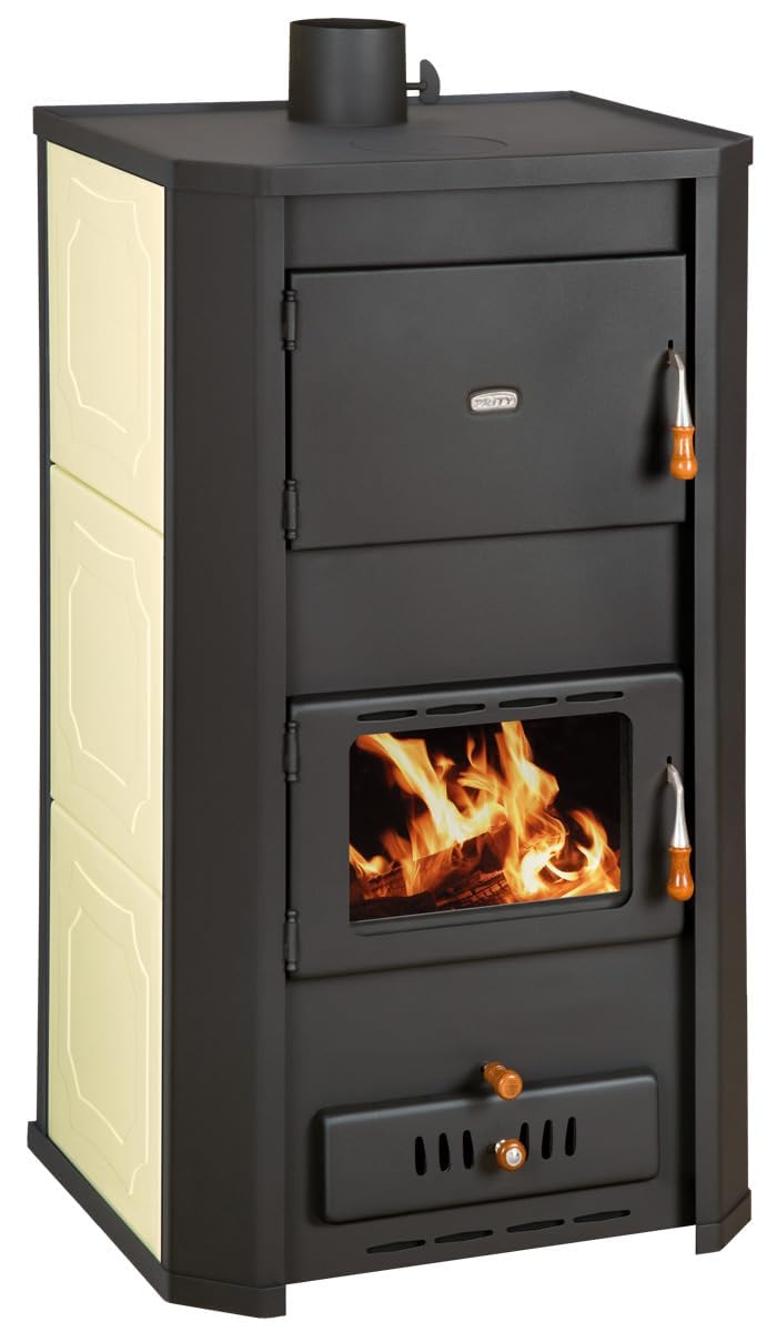 Prity WD W29 Poêle à bois 29 kW avec gaine d'eau et chauffage central extra large certifié CE