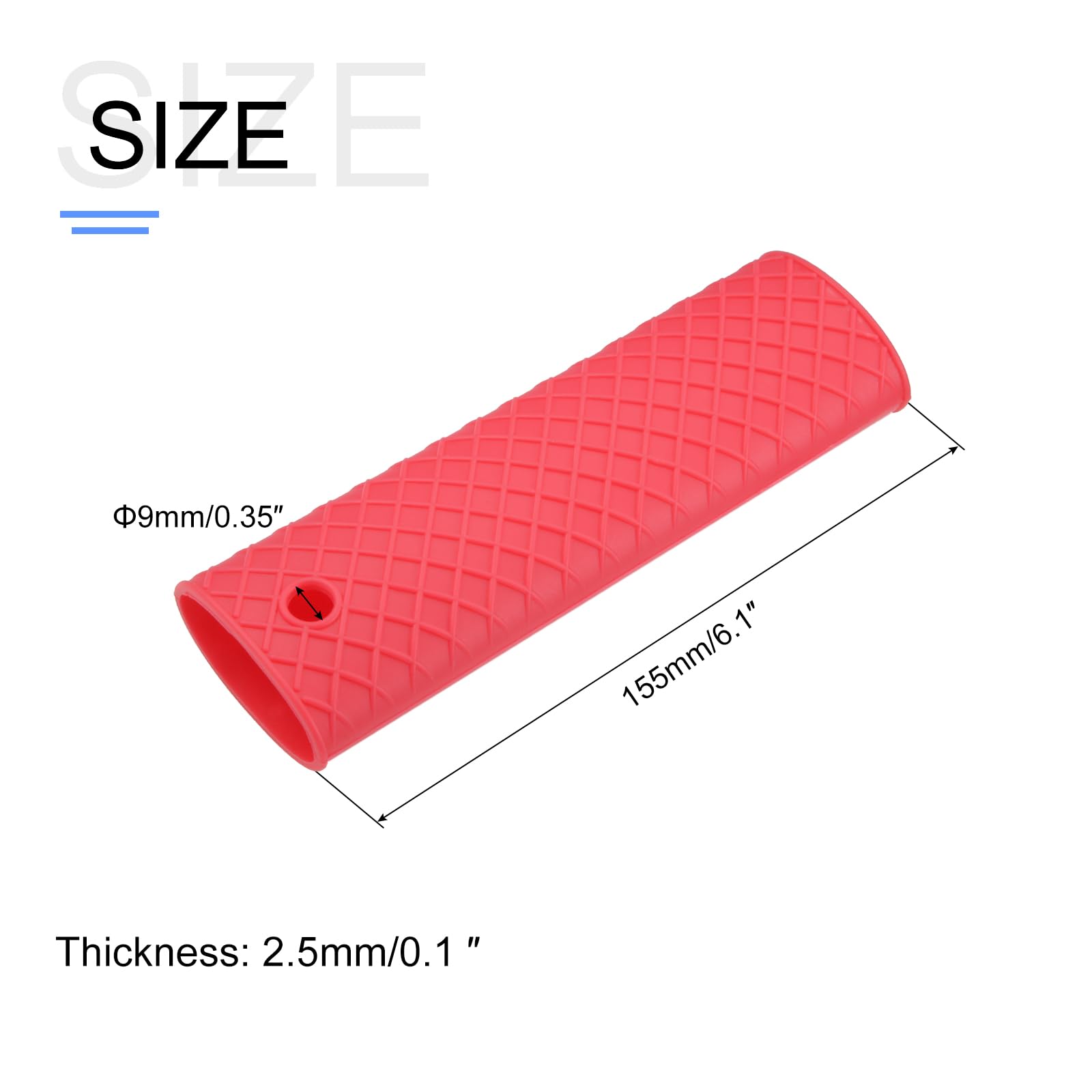 METALLIXITY Silicone Hot Handle Cover (150mm/6.1") 2Pcs, Pan Pot Handle Sleeves - for Home Kitchen Pans Griddles Handle Red - Image 2