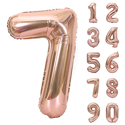 風船 ナンバー ローズゴールド バルーン アルミ 数字 40インチ 大きい 誕生日 ハッピーバースデー 飾り付け 記念日 パーティー 約90cm