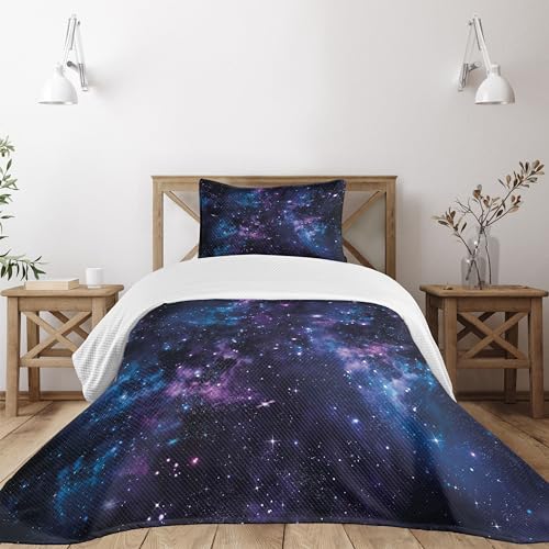 Colcha Ambesonne Space acolchada de microfibra suave lavable a máquina 2