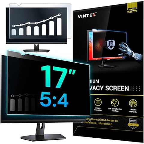 17 Inch 5:4 Computer Privacy Screen Filter for Widescreen Monitor and Laptop - Anti-Glare - Anti-Scratch Protector Film - Data Confidentiality Shield [1 Pack] Cover