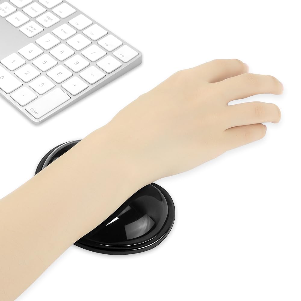 Weiche Maus-Handgelenkauflage, bequem, kühl, Silikongel, ergonomisches Kissen, kleine Größe, zur Schmerzlinderung, mit Gelfüllung für Laptop, Computer, Büro und Zuhause, Schwarz