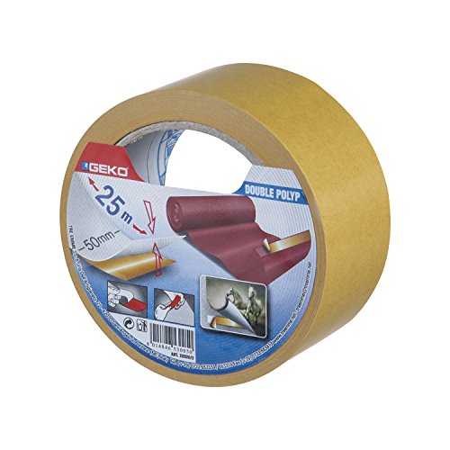 Geko 22020/2 Cinta Adhesiva Doble Cara, 50 mm x 25 m Cover