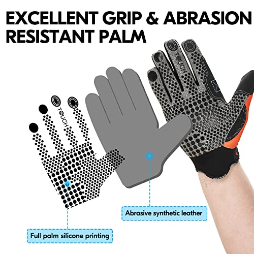 Vgo... Work Glove Touchscreen with Silicone for Antislip,Utility Gloves for Delivery HGV Light Duty(Size XL,Orange,SL7895,1Pair) - Image 2