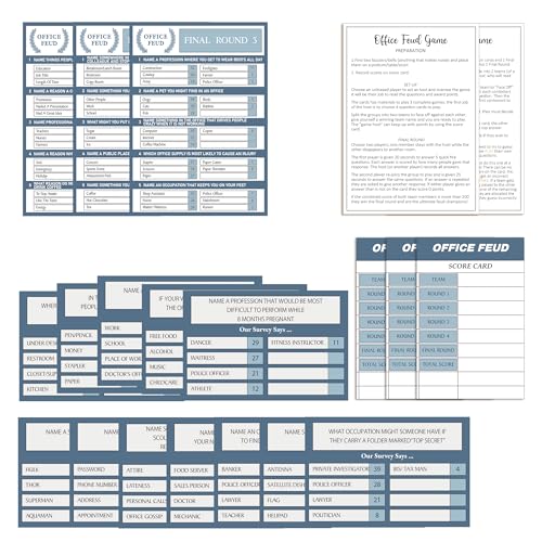 Office Feud Quiz - Family Trivia Games with Buzzers, Fun Questions for Holiday Parties