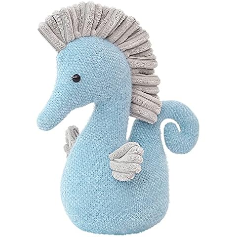 Ruzucoda Stuffed Sea Horse Plush Animals Toys Seahorse Dolls Decorations Gifts for Kids Boys Girls 8.6 Inches (Blue) Cover