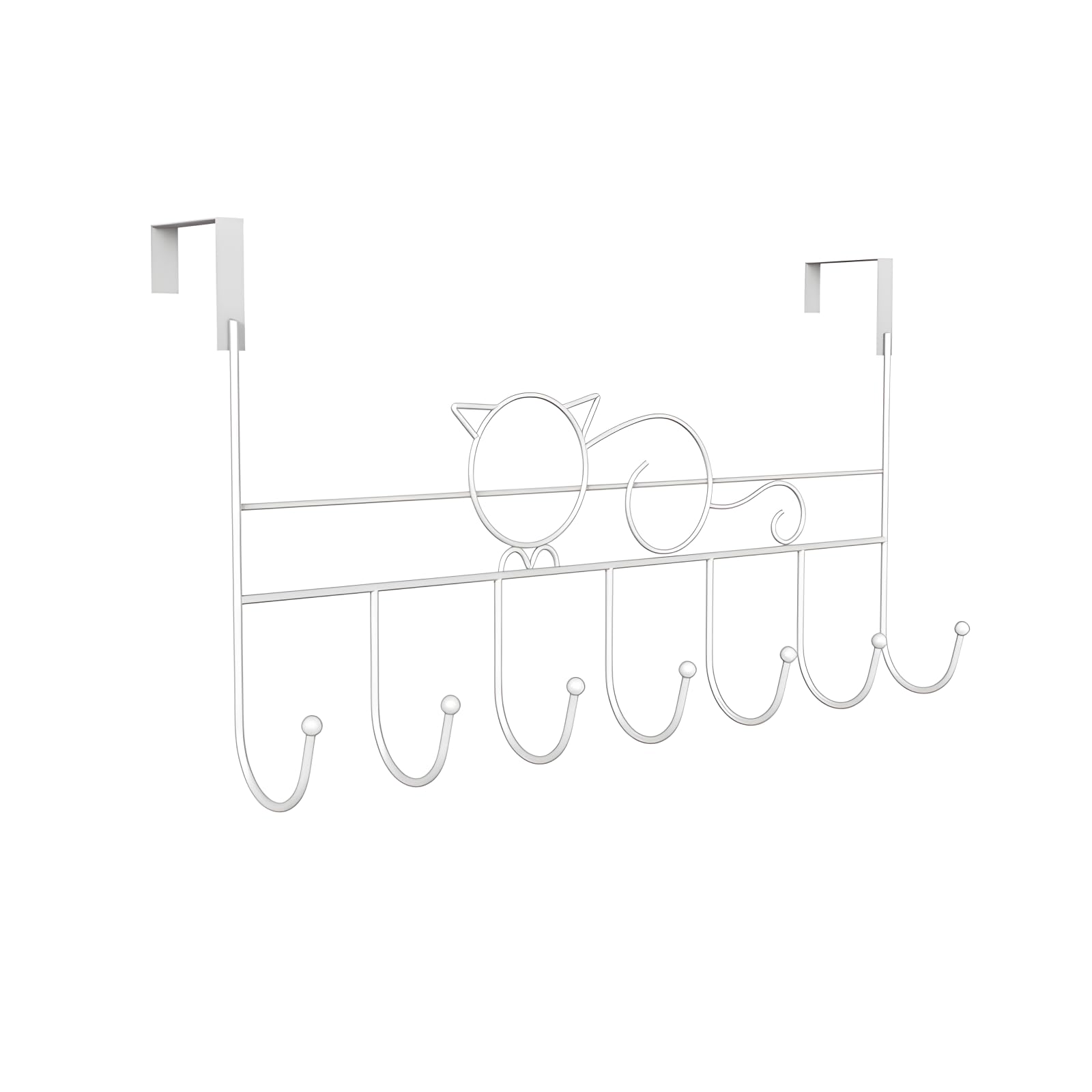 The Door Hooks, 5 Heavy Duty Tri Coat Rack All Metal Coat Hanger for Jacket Hat Towel Bags in Bathroom Bedroom Dorm (hook2-white)