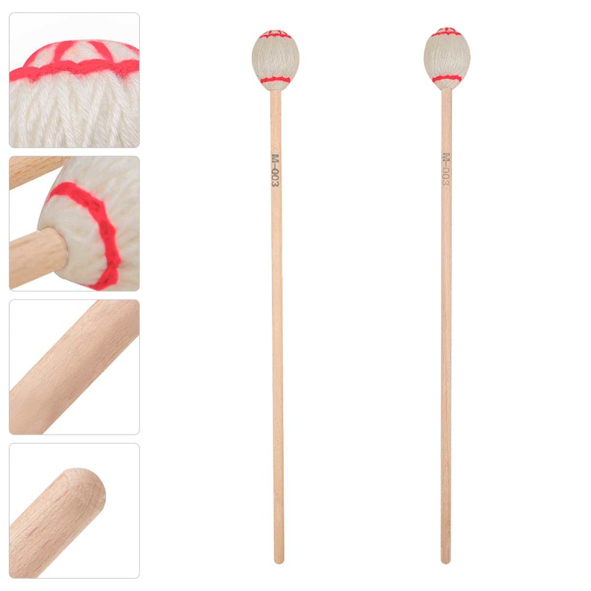 COSMEVIVI 2pcs Maple Drum Mallets Marimba Xylophone Hammers Marimba Parts Accessories