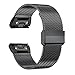 EANWireless for Fenix 7X/6X/5X Bands Replacement, Easy Fit Stainless Steel Metal Wristband Strap Compatible for Fenix 6X Pro/Fenix 5X Plus/Descent Mk2/Fenix3/Fenix 3 HR Smartwatches-Black