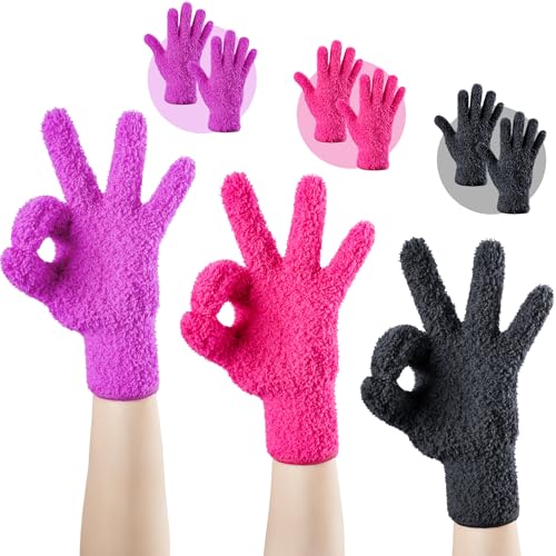 3 pairs reusable microfiber hair dye gloves for hair coloring amp cleaning - protects hands prevents damage to fragile hair ensures efficient dye application machine washable eco-friendly use