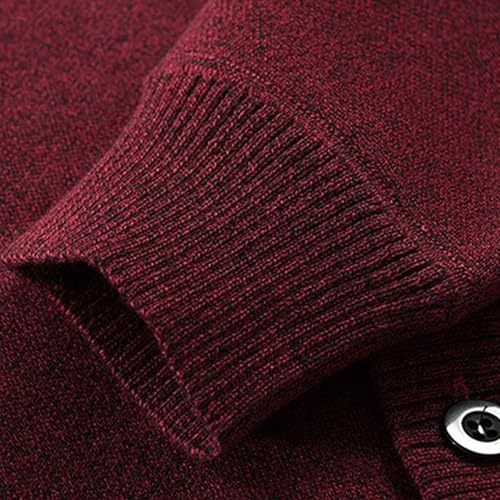 Men's Crew Neck Knit Cardigan Sweaters Men Long Sleeve Warm Knit Sweater Slim Fit Button Sweaters3