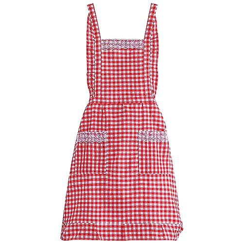 Fahibin Modische Apron mit Taschen,Baumwolle Schürze,Blumenmuster Küchenschürze,Damen Schürze,Küche Backen Schürzen für Kochen Backen Grillen...