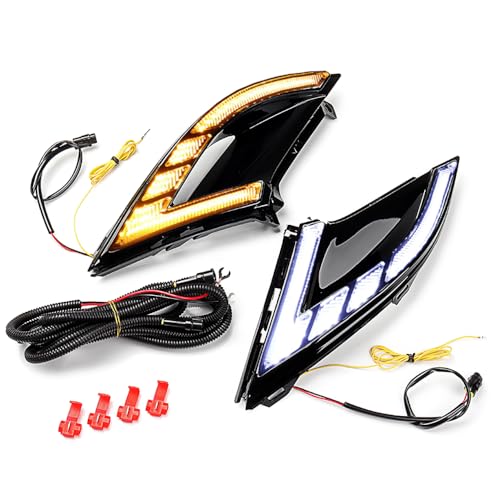 Astra Depot Switchback White/Amber 3-In-1 Front Bumper DRL Daytime Running Lamp Flash LED Turn Signal Light Compatible for 2023-2024 Honda Accord LX EX EX-L Sport-L Sport Touring Hybrid