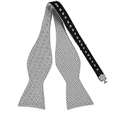 PenSee Mens Self Bow Tie Polka Dots Woven Silk Bow Ties-Various Colors