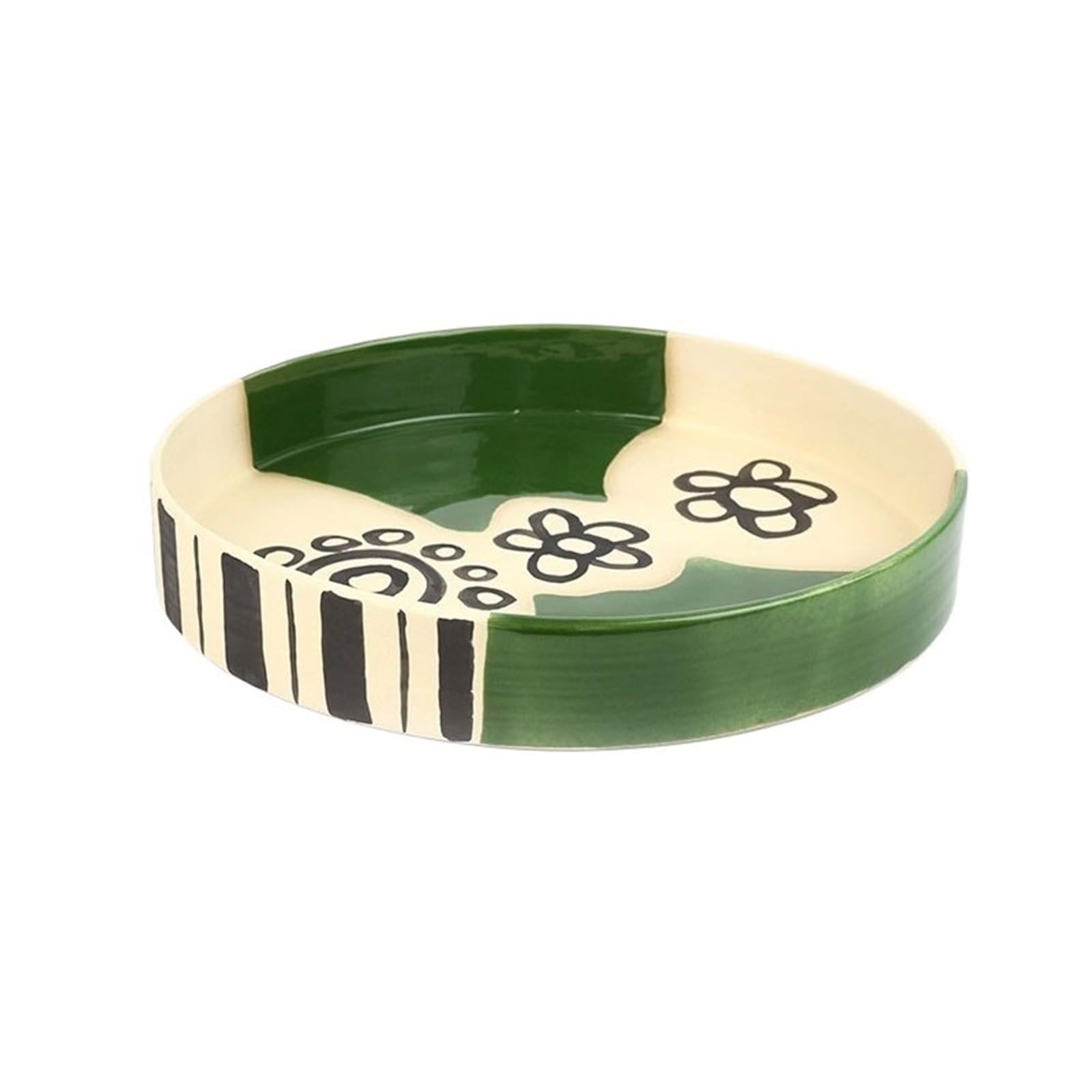 plant dish saucer Creativity with Floral Pattern Drip Tray Desktop Ceramic Flower Arranging Saucer