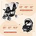 Baby Trend Infant and Toddler Double Stroller & 2 Car Seat Combo, 3 Pc Set, Khaki - Portable and Lightweight Stroller Duo and Car Seat Travel System Tandem