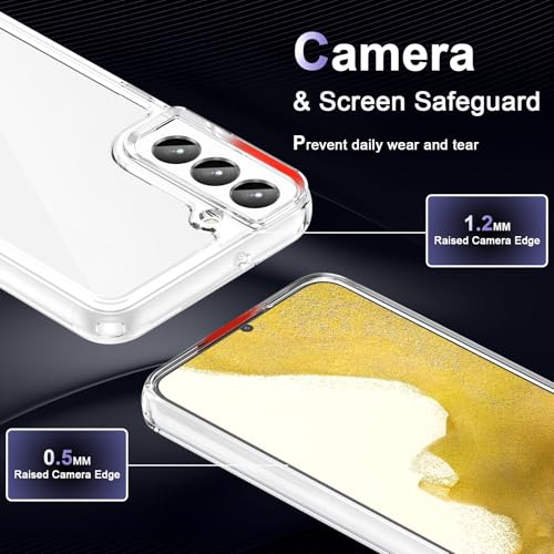Image of Case for Samsung Galaxy S22 Plus 5G, Military Grade Drop Protection Phone Case, Yellowing Resistant, Anti-Scratch Hard PC Back, Shockproof Hard Ultra-Thin Protective Cover, Clear