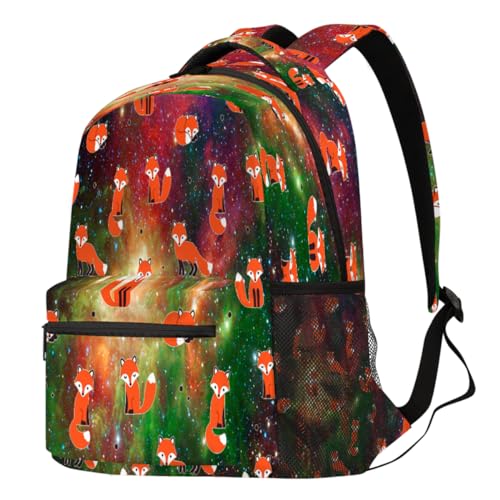 Sac à dos renards et galaxie grand format pour école et voyage