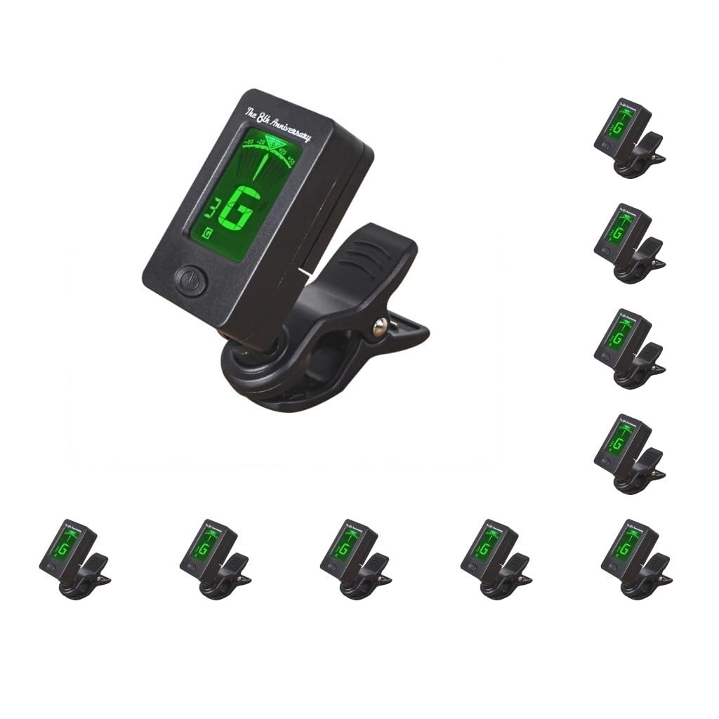 10 set Digitale Chitarra Tuner Alimentato A Batteria Anti-Interferenza Rotante Clip-On Schermo LCD Luce Tuners Violino Basso Accessori Stile 1