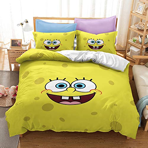 YAOL Juego de ropa de cama creativo con diseño de Bob Esponja...