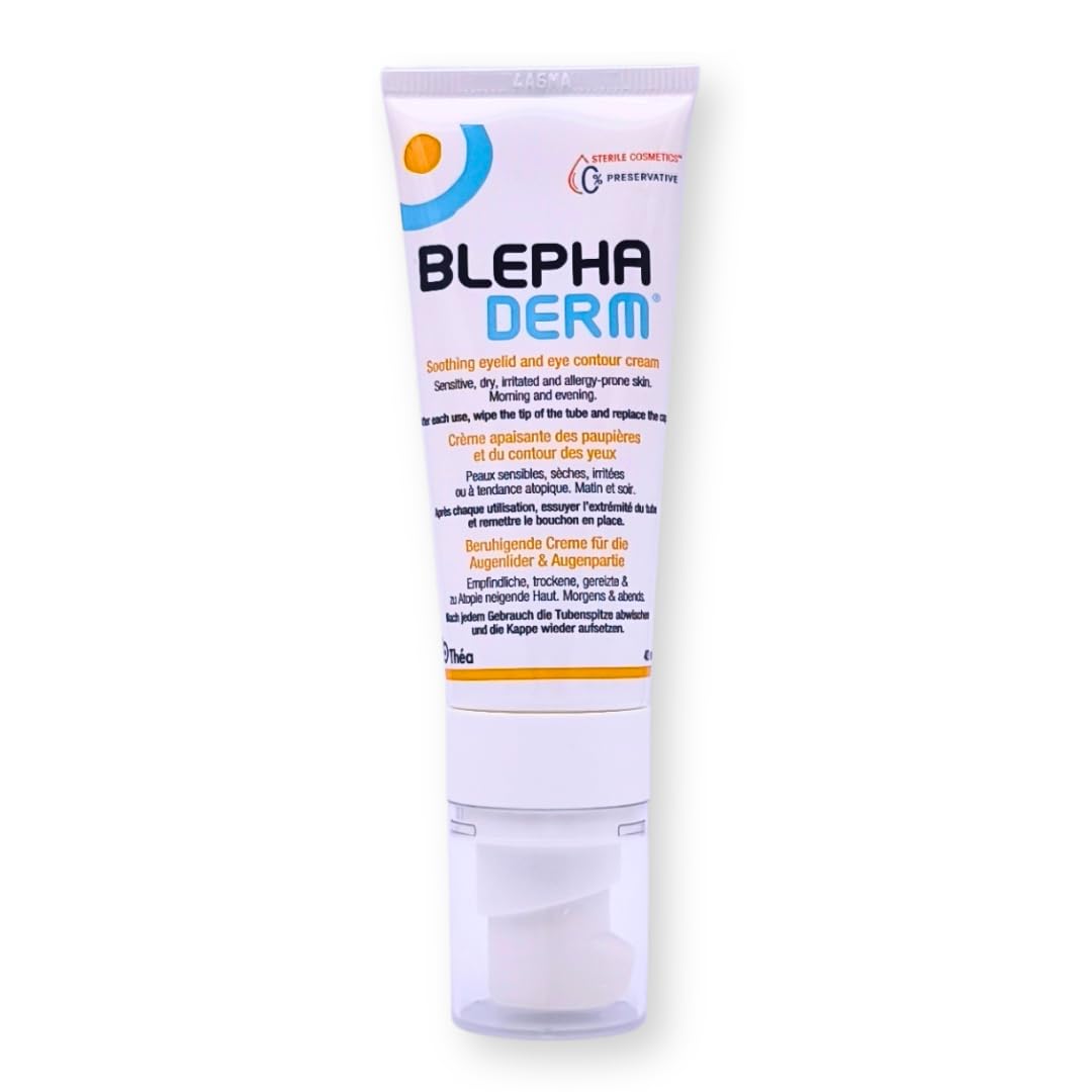 BLEPHADERM Beruhigende Creme für Augenlider & Augenpartie 3x 40 ml | Sterile Augenpflege | Für empfindliche & trockene Haut | Ohne Duft- & Konservierungsstoffe | parfümfrei I mit Pharma Perle Duschgel