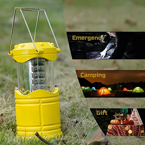 Lichamp 4 Pack Led Camping Lanterns, Battery Powered Camping Lights Led Super Bright Collapsible Flashlight Portable Emergency Supplies Kit, A4Yl #TOP5
