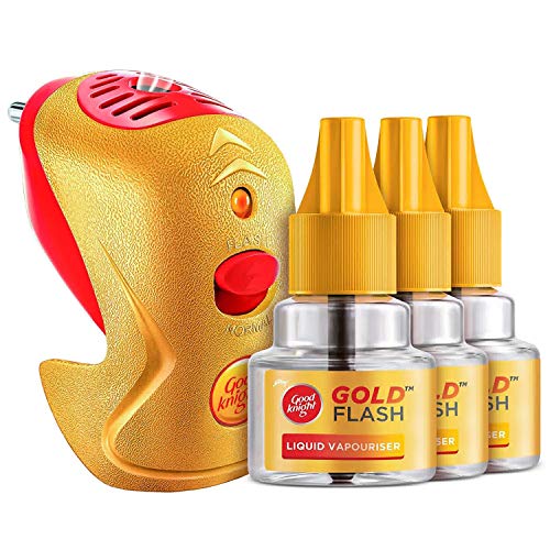 Good knight Gold Flash | Mosquito Repellent Combo Pack | Machine + 3 Refills (45ml each)