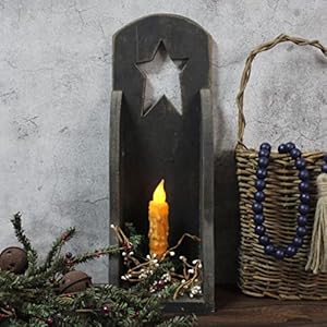 Cvhomedeco real wax hand dipped battery operated led timer taper candles rustic primitive flameless lights decor 4 34 inch orange 6 pcs in a package  urban country home decor