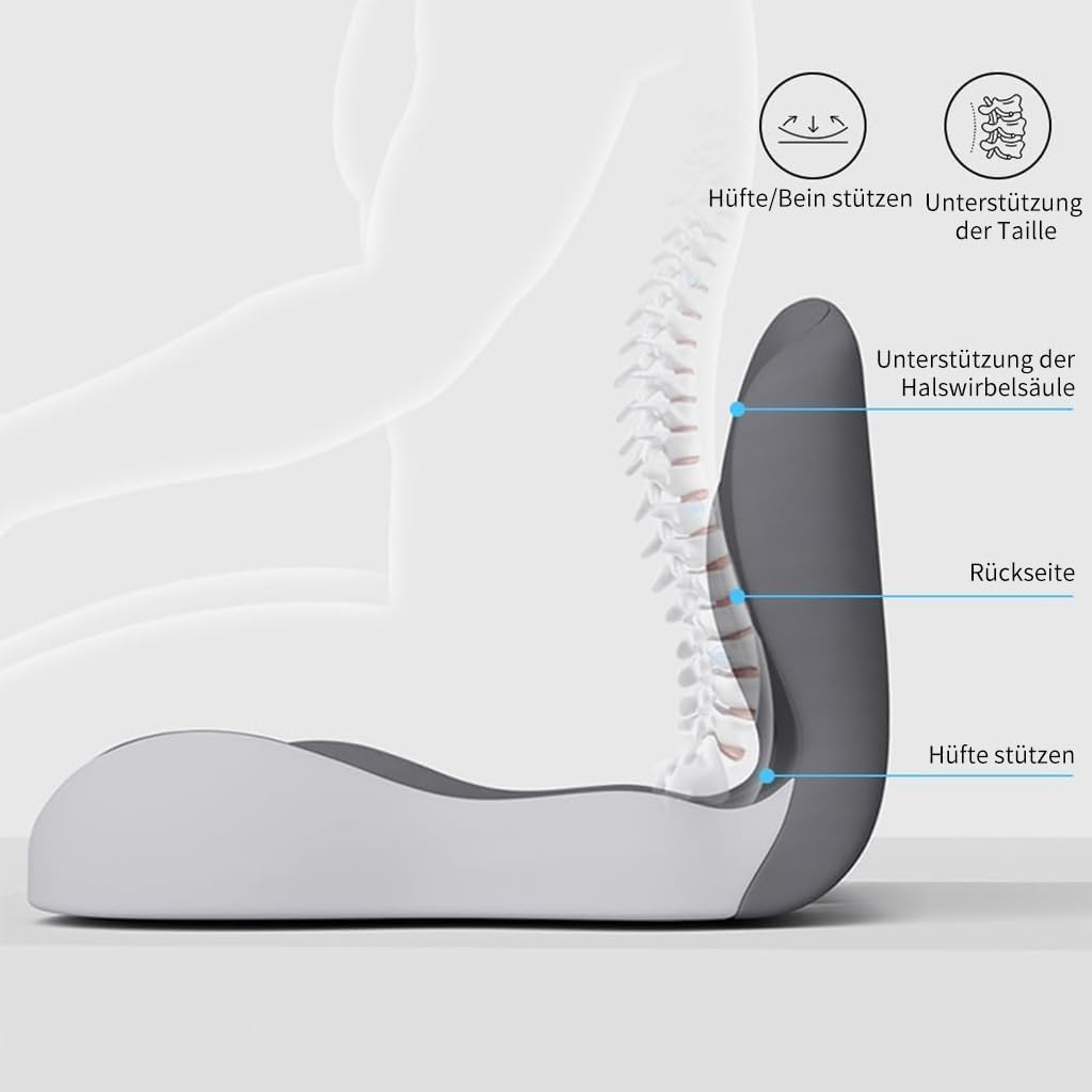 HoldOneLight Cojín ortopédico con respaldo [apoyo lateral y comodidad] Cojín de asiento para silla de oficina y coche - Ergonómico, cojín de asiento