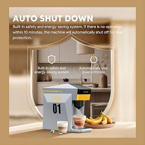 Image of LECTOR Max 2-in-1 Capsule & Ground Coffee Espresso Machine | 19-BAR Pump | Ultra-Fast 20s Brewing | Touch Sensor Display | Home & Office Use | Gift Set White 230ML Ceramic Cup