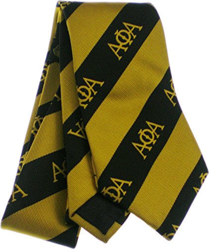 Alpha Phi Alpha Striped Mens Neck Tie [Black/Gold]