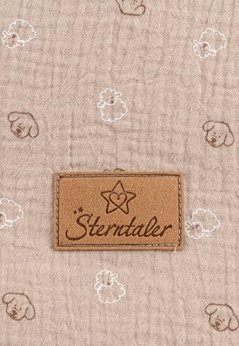 Sterntaler Babyschlafsack 62/68 Bauernhof - Schlafsack aus weichem Musselin gefüttert mit Jersey - mit 2-Wege Reißverschluss & Druckknöpfen an der Schulter, sandfarben