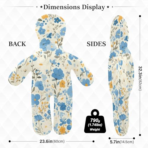 Almohada de Peluche Suave Color Azul Floral miniatura 2