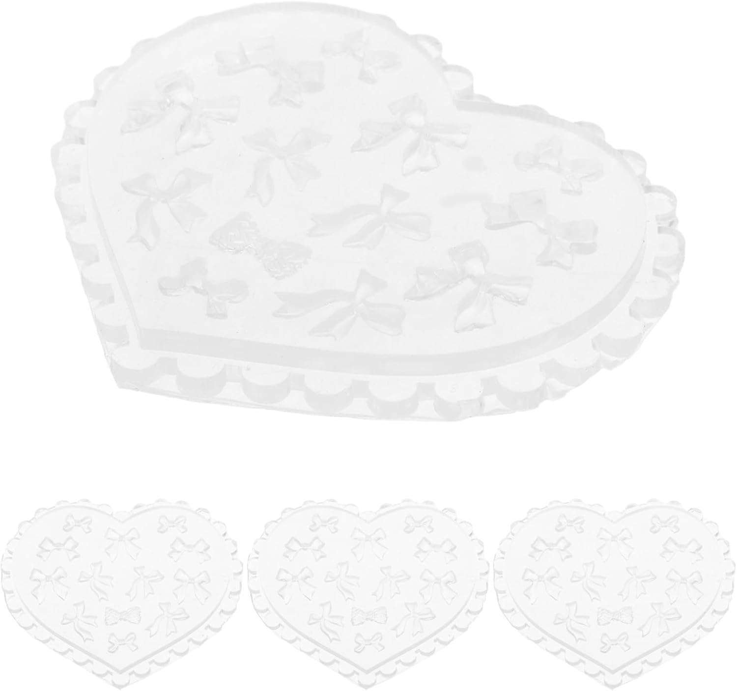 4pcs Silicone Nail Art Molds Bowknot Design Flexible and Versatile Templates for Creative DIY Projects and Crafting Nail Art Enthusiasts and Professionals