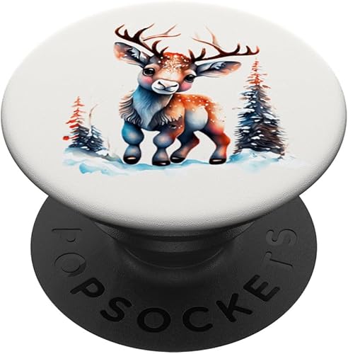 PopSockets estéticos PopSockets estándar con diseño de reno de Navidad disponible en Yaxa Colombia