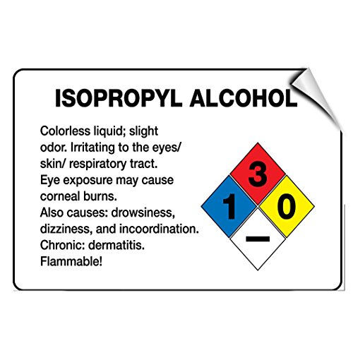 Isopropyl Alcohol Irritating Eyes Skin Respiratory Tract Label Decal Sticker 10 Inches X 7 Inches image 4