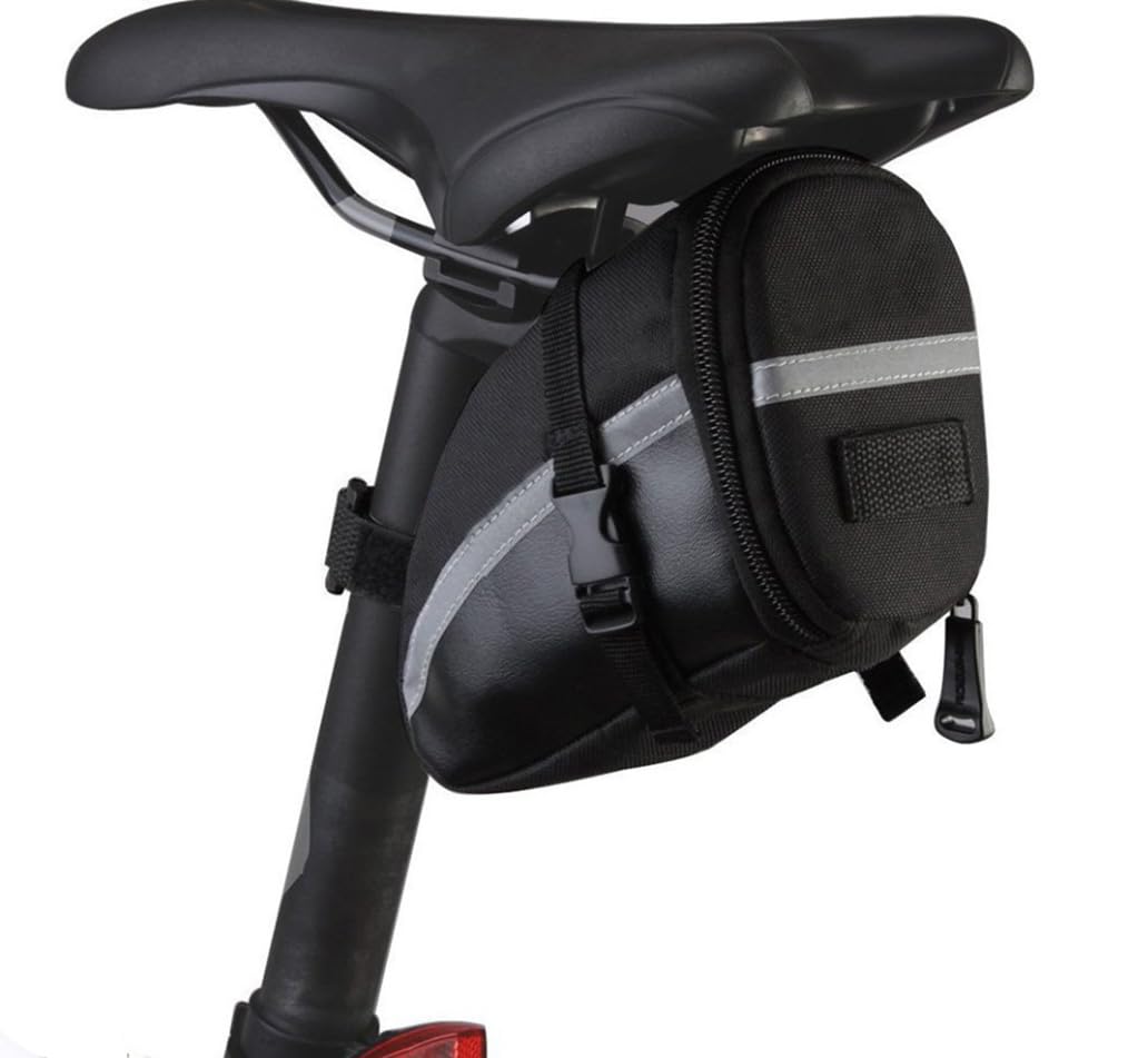 Sac De Selle De Vélo Halatua - Petit Mais Spacieux, Imperméable Et Avec Bandes Réfléchissantes - Facile à Installer