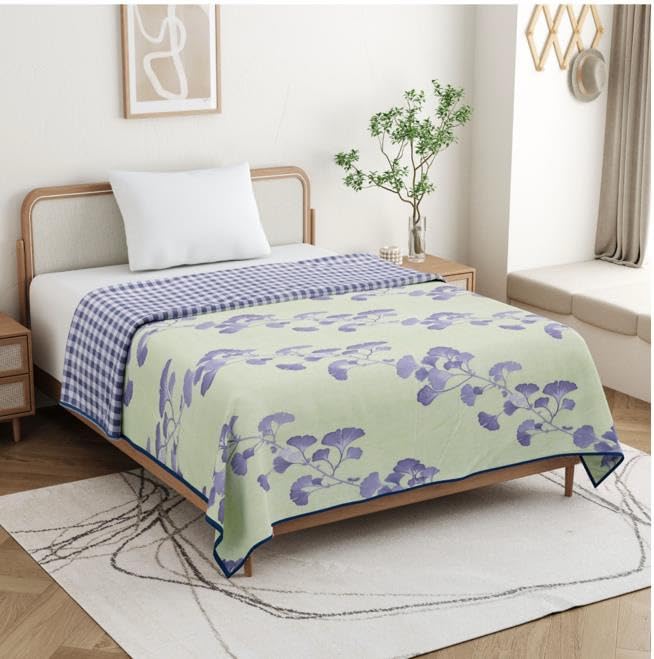 Rivermoor Microfiber Single Bed Dohar | 110 GSM Lightweight AC Blanket for Summer | Soft Breathable Reversible Dohar Blanket for Bed | Green | Single Size | Pack of 1-image-17