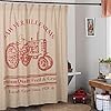 Vhc brands sawyer mill red farmhouse living textured fabric shower curtain for bath 72×72  urban country home decor