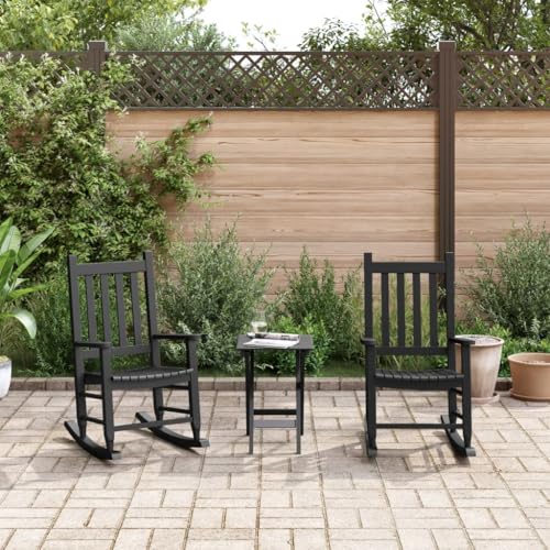 Vetnasa Mecedoras para niños 2 uds Madera Maciza de álamo Negras Mobiliario, Sillas, Mecedoras Negro 12 KG