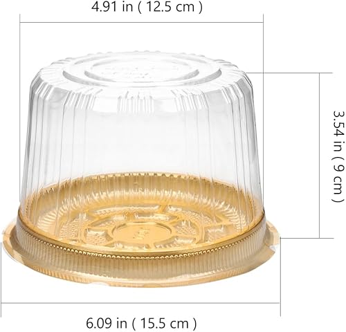 Miniatura 2 de UPKOCH 40 cajas de plástico transparente para tartas con tapas, recipientes de 4 pulgadas para pasteles de fiesta en el hogar, panadería, doradas,