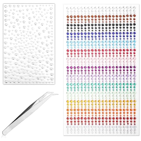 1225pcs Face Jewels with Rhinestones Cover