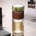 No Scalding Tea Infuser Bottle - 7oz Glass Tumbler, Glass Travel Tea Mug Cup for Loose Leaf Tea, Fruit and Cold Brew Coffee (7oz/200ml/Wood)