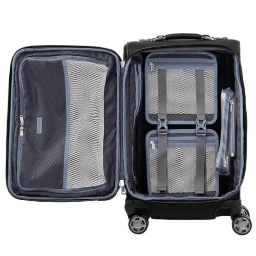 Image of Travelpro Platinum Elite Softside Expandable Luggage, 8 Wheel Spinner Suitcase, TSA Lock, Men and Women (Shadow Black, 2-Piece Set (21 /25))