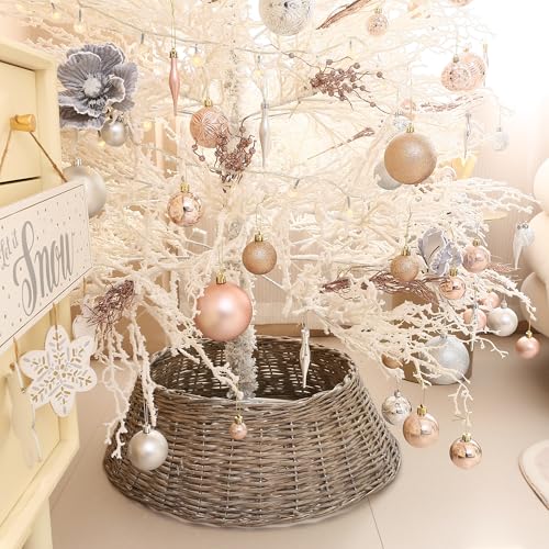 Sea Team 70-Pack Shatterproof Plastic Christmas Ball Ornaments Set, Multi-Size Christmas Baubles, Hanging Decorations for Xmas Tree, Wreath, Garland, (1.18-1.97 Inches, Rose Gold)